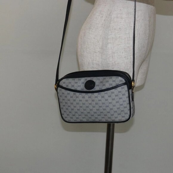 Gucci Handbags - GUCCI Micro GG Supreme Shoulder Bag PVC Navy Gold